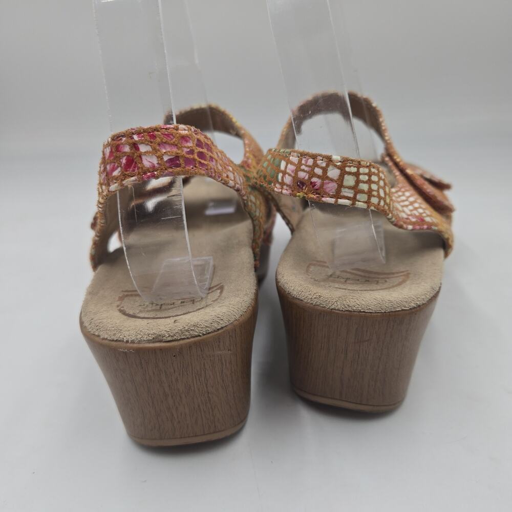Dansko Sonnet Snake Print Metallic Rainbow Sandal Shoes 39 US 8.5 Art To Wear - Picture 4 of 7